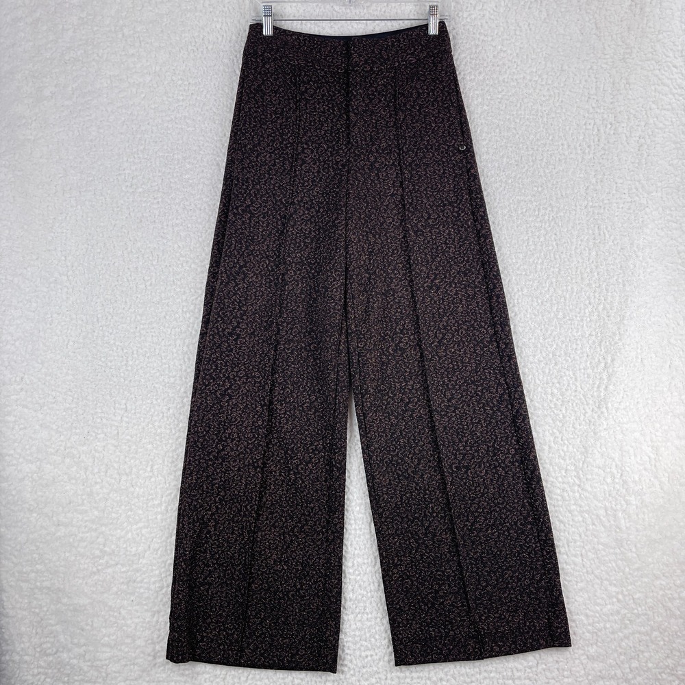 Scotch & Soda Brown‎ Shiny Jersey High Waist Wide Leg Pants Womens Size XS